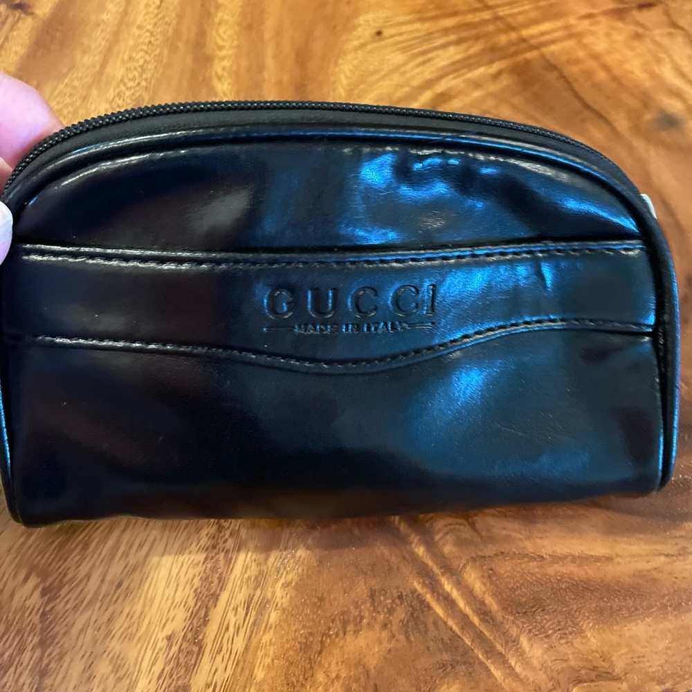 Authentic Gucci black leather cosmetic bag - Picture 1 of 6